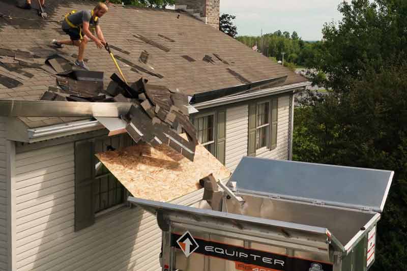 Removing roofing debris